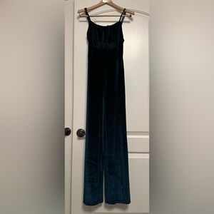 SHEIN Elegant Velvet Jumpsuit in Deep Green, size small